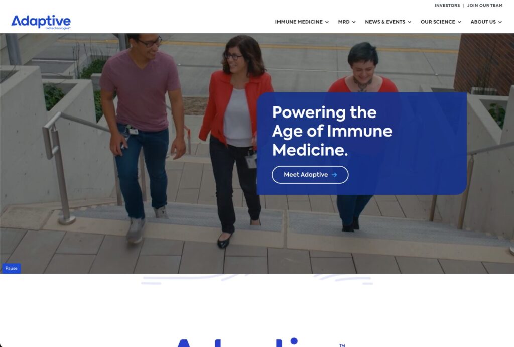 Adaptive Biotech website home page